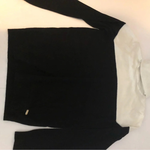 Calvin Klein Women Pullover Sweater Black & Cream Long Sleeve Turtleneck Medium - Picture 2 of 6